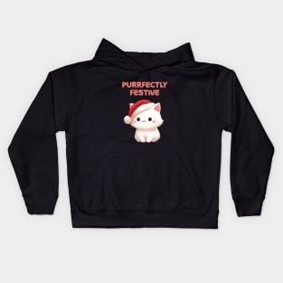 Purrfectly Festive Christmas Kitty Kids Hoodie